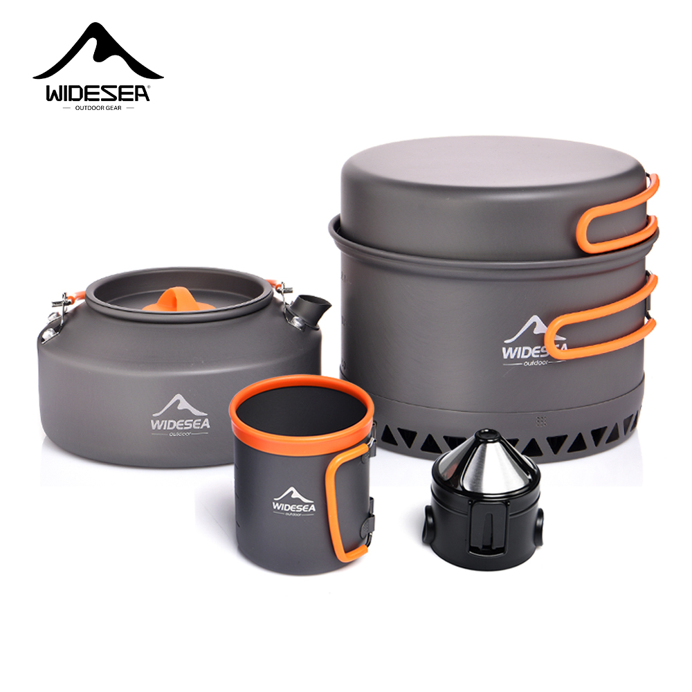 Camping Cooking Pan Set - Camping Tableware ชุดเครื่องครัวกลางแจ้งหม้อกาต้มน้ําท่องเที่ยวถ้วยกาแฟ filte อุปกรณ์ครัวเกียร์เครื่องครัวเดินป่าปิคนิคท่องเที่ยว