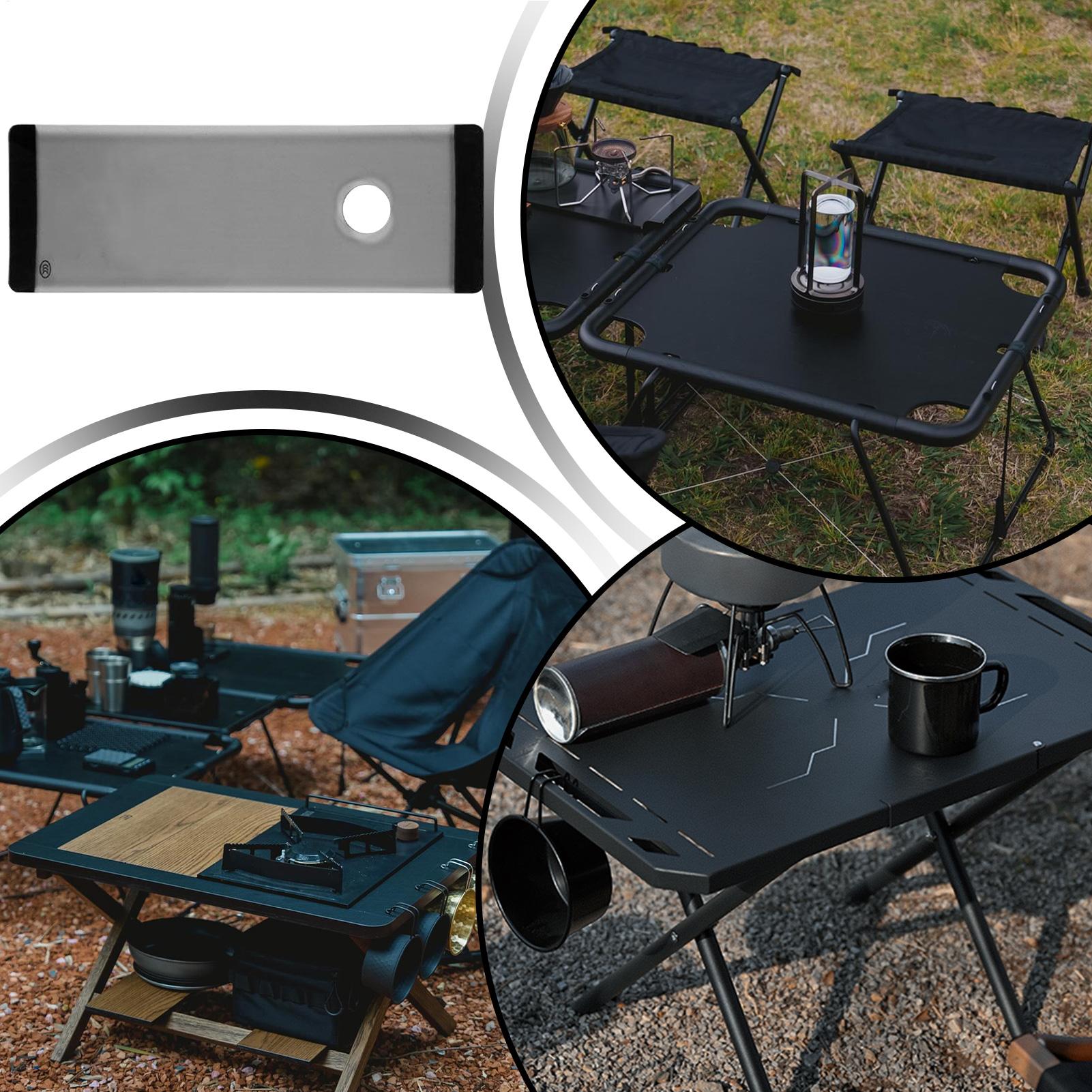 Camping Cooking Top - แผ่นขยายโต๊ะกลางแจ้ง กระจกนิรภัยแบบโมดูลาร์ อุปกรณ์เสริมสำหรับขยายพื้นที่โต๊ะสำหรับตั้งแคมป์ เหมาะสำหรับการทำอาหารกลางแจ้ง