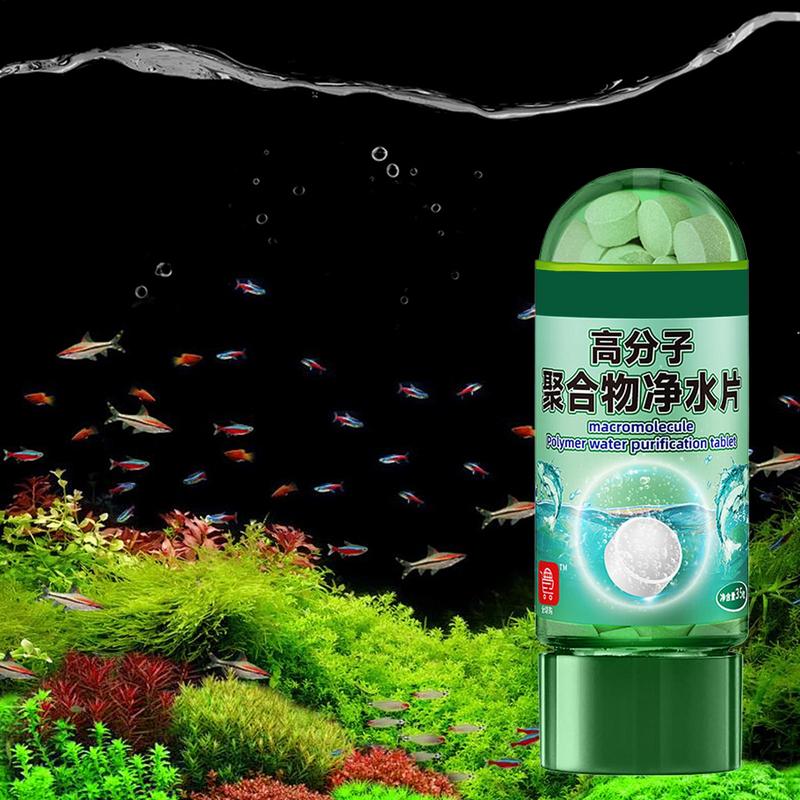 Water Purification Tablet - 1 ขวด 35 เม็ดฟอกน้ําอย่างรวดเร็วเม็ดกรองน้ําพิพิธภัณฑ์สัตว์น้ําเม็ดแบบพกพา Aqua เม็ดอุปกรณ์เสริมถังปลา