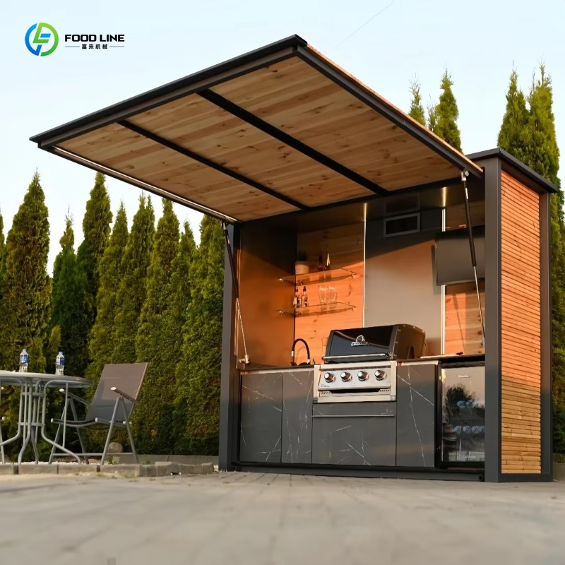Camping Cooking Kitchen Set - ชุดตู้ครัวสำเร็จรูปสำหรับสวนกลางแจ้งแบบกำหนดเองได้ ทนทานต่อสภาพอากาศ พร้อมเตาบาร์บีคิวแบบพกพา อุปกรณ์ทำอาหารสำหรับตั้งแคมป์