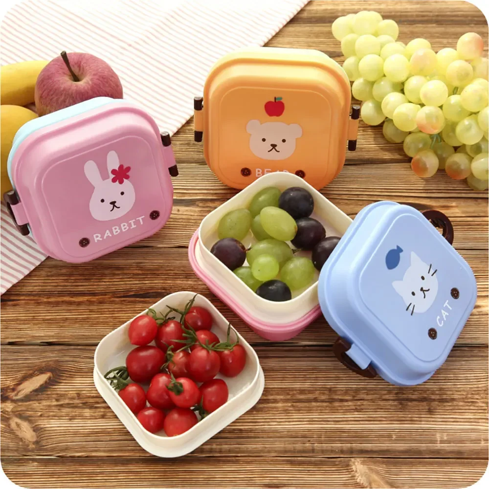 Camping Cooking Box Set - เด็กมินิน่ารักการ์ตูนกล่องเก็บอาหารโรงเรียนกล่องอาหารกลางวันแบบพกพาพลาสติกเกรดอาหารนักเรียนของขวัญขนาดเล็ก Camping Cook ชุด