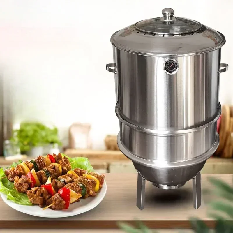 Quality Camping Cooking Set - อุปกรณ์ทำอาหารสำหรับตั้งแคมป์กลางแจ้งคุณภาพสูง ปลอดภัย ทำจากสแตนเลส ไร้ควัน อเนกประสงค์ ใช้กับถ่านสำหรับทำบาร์บีคิว