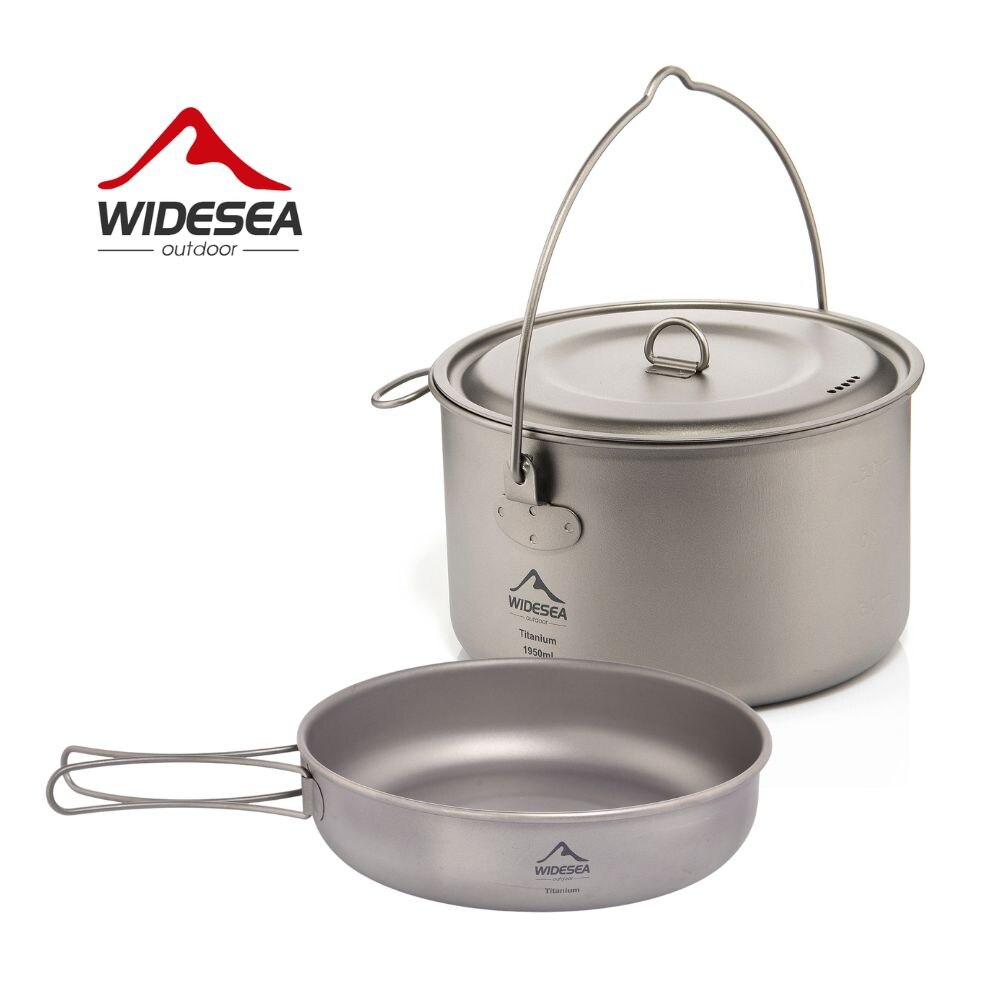 Camping Cooking Recipes - ชุดเครื่องครัวไทเทเนียมสำหรับตั้งแคมป์แบบกว้างชุดเครื่องครัวสำหรับท่องเที่ยวหม้อทำอาหารกลางแจ้งกระทะทอดปิกนิกครัวเดินป่าปีนเขา
