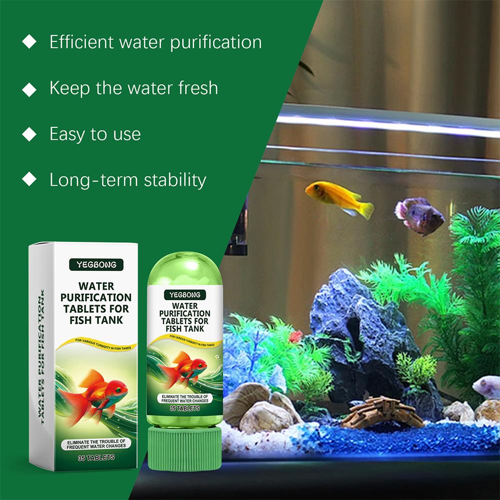 Water Purification Tablet - เม็ดกรองน้ำสำหรับตู้ปลา กำจัดตะไคร ขจัดคราบ ลดกลิ่น สารทำความสะอาดน้ำ สารกำจัดตะไคร