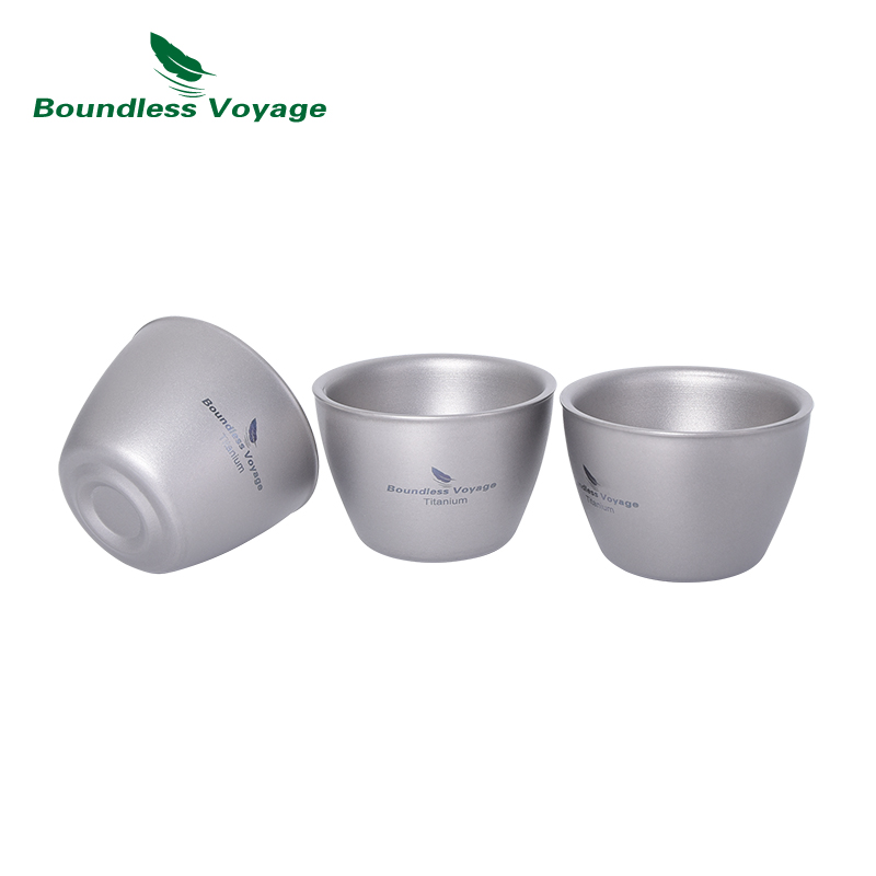 Camping Cooking Mug - แก้วชาไทเทเนียม Boundless Voyage 40 มล. แก้วซากุระสองชั้นขนาดเล็ก