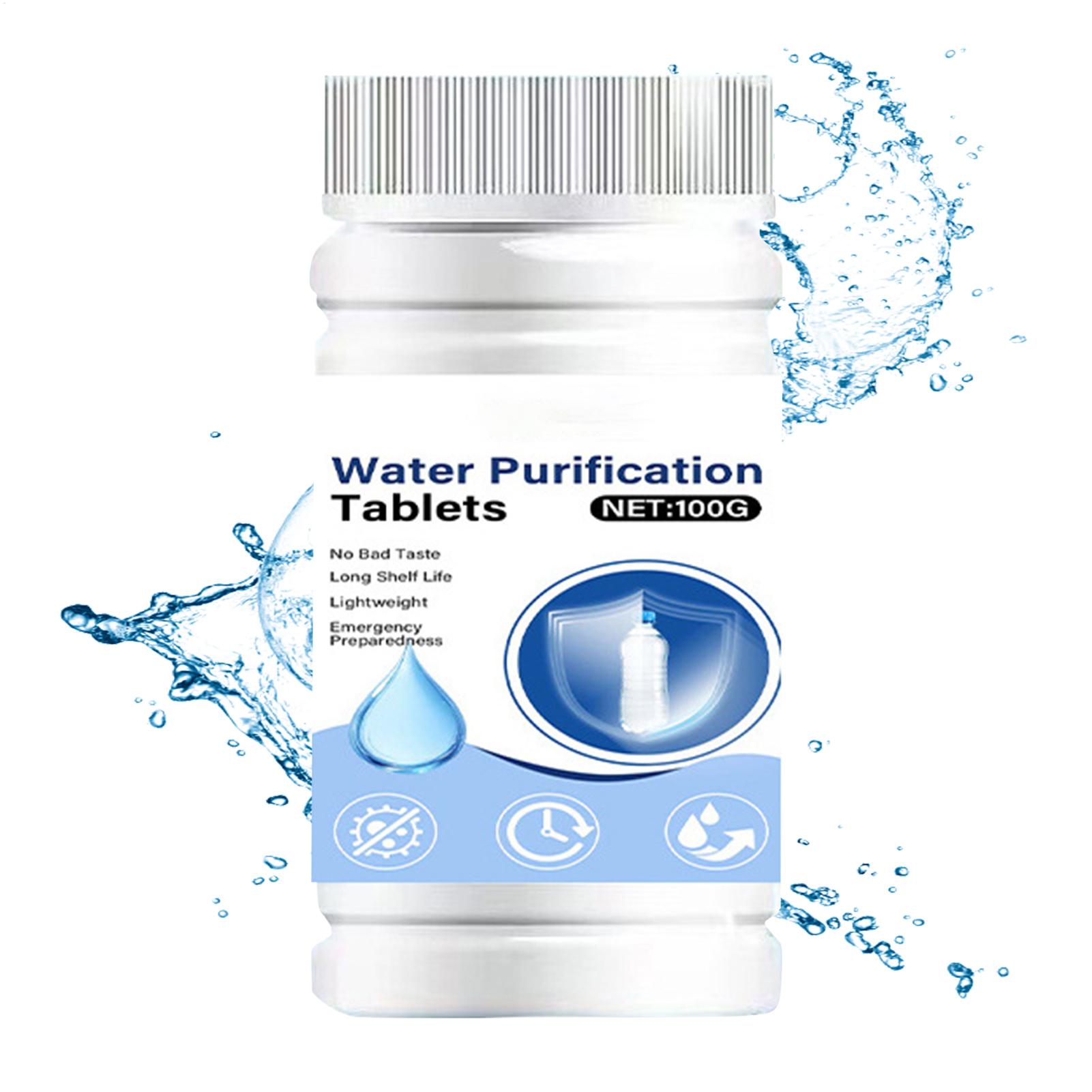 Water Purification Tablet - แท็บเล็ตกรองน้ำดื่มแบบพกพา ปลอดภัย ไร้กลิ่น ใช้งานได้ดีสำหรับการตั้งแคมป์ เดินป่า สำหรับการเดินทางแบบแบ็คแพ็คและล่าสัตว์