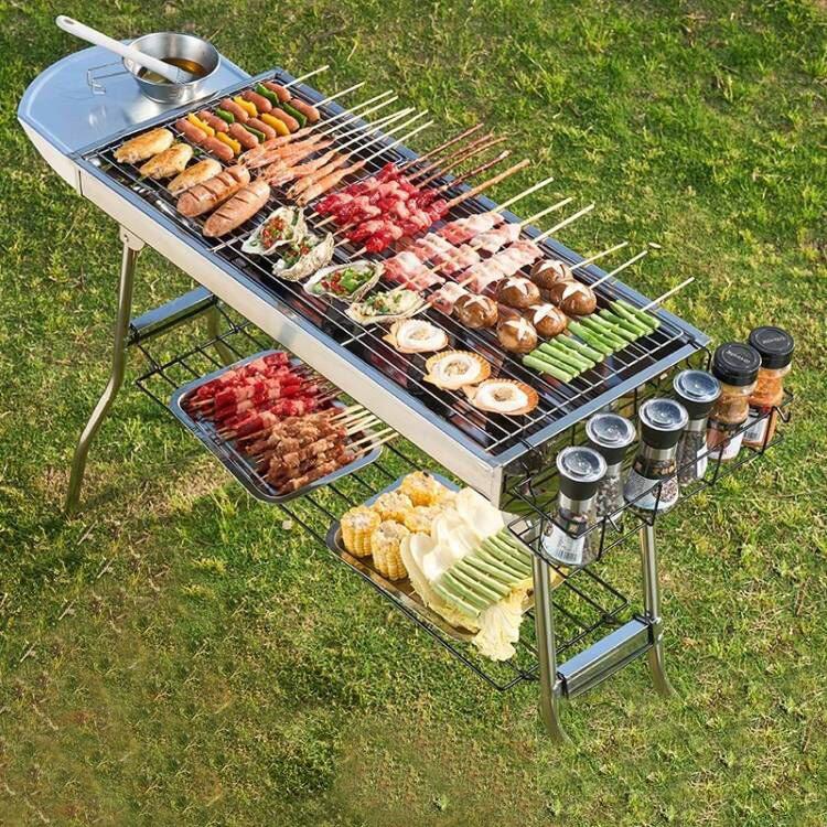 Camping Cooking Requirements - เตาบาร์บีคิวพกพา สแตนเลส 410 พร้อมแม่เหล็ก สำหรับตั้งแคมป์กลางแจ้ง พับได้