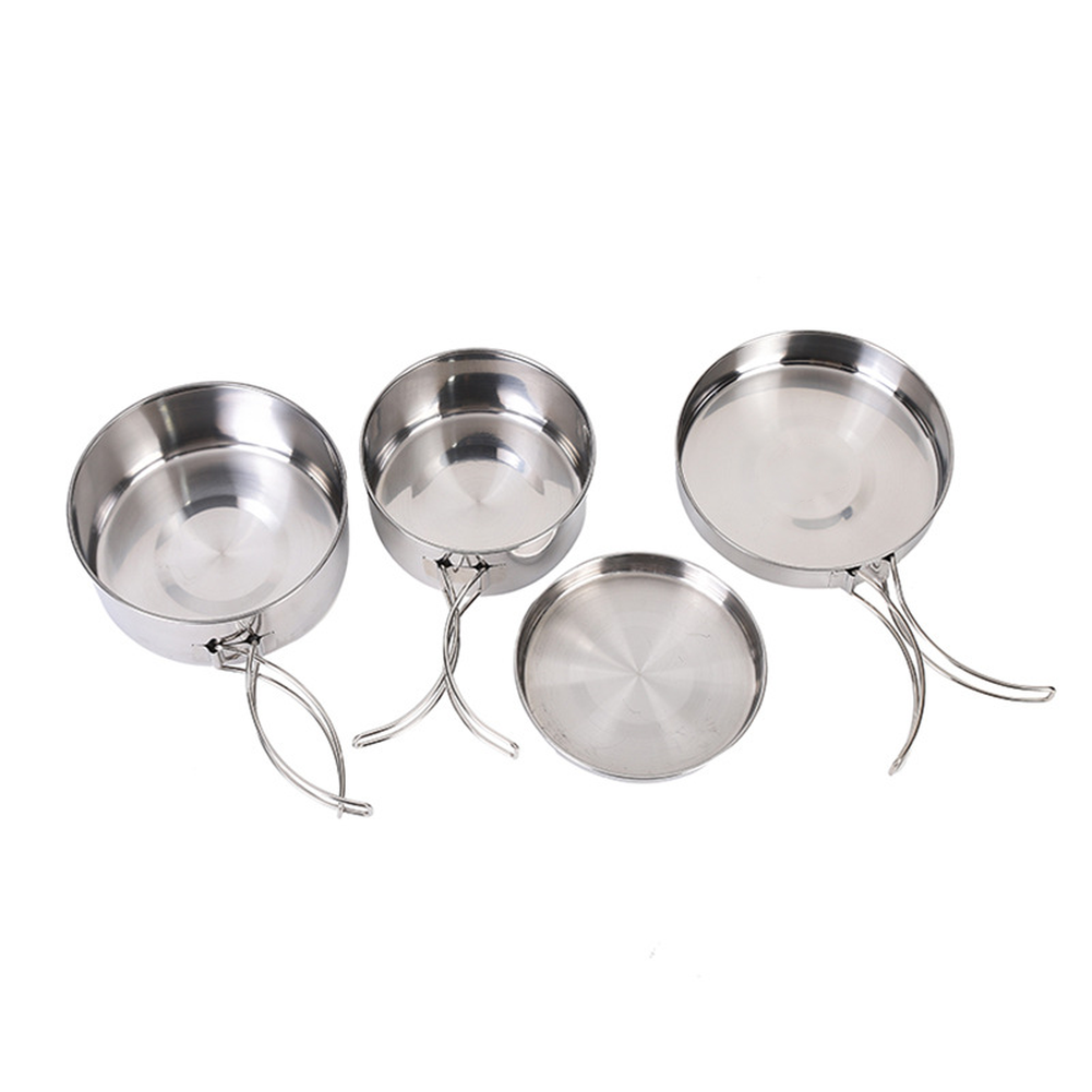 ชุดทำอาหารกลางแจ้งสแตนเลส 4 ชิ - Nesting Camping Cooking Set บทวิจารณ์และราคา