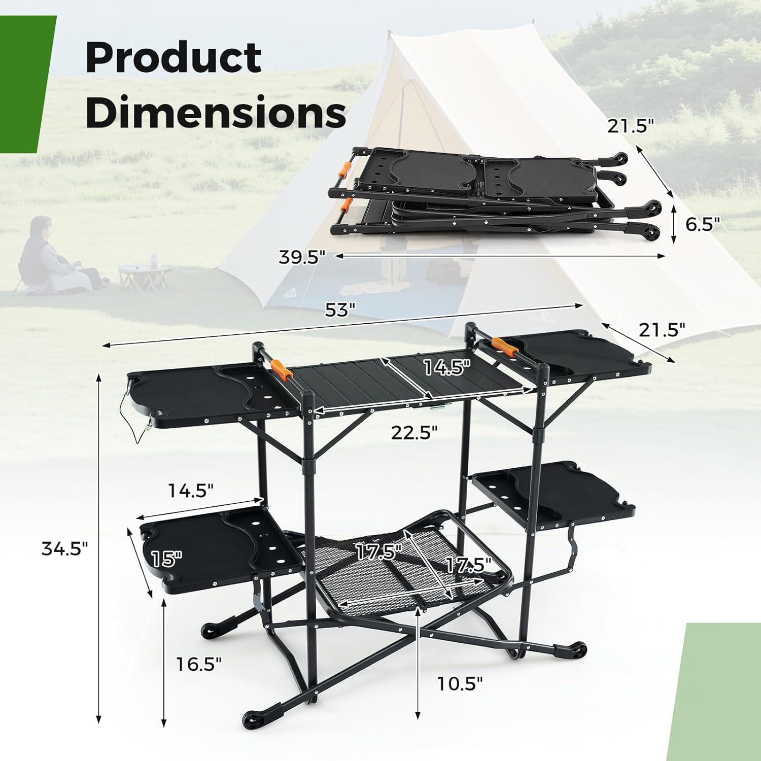 โต๊ะทำอาหารแบบพกพาสำหรับแคมป์ป - Camping Cooking Top บทวิจารณ์และราคา