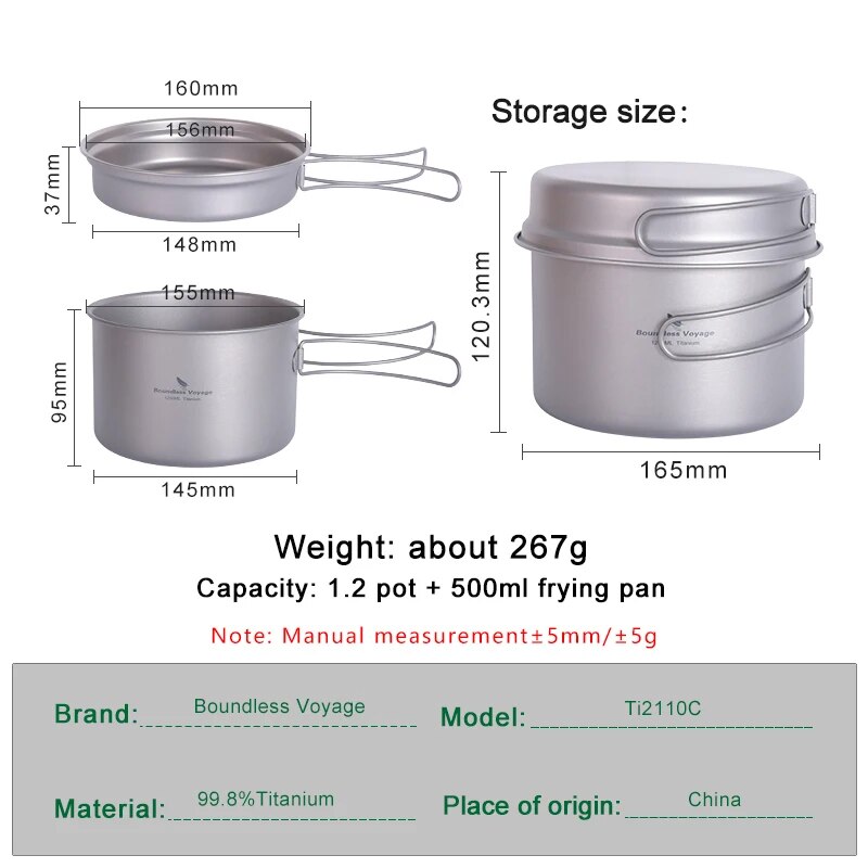ชุดหม้อไทเทเนียม Voyage ไร้ขอบ - Camping Cooking Set For 4 บทวิจารณ์และราคา