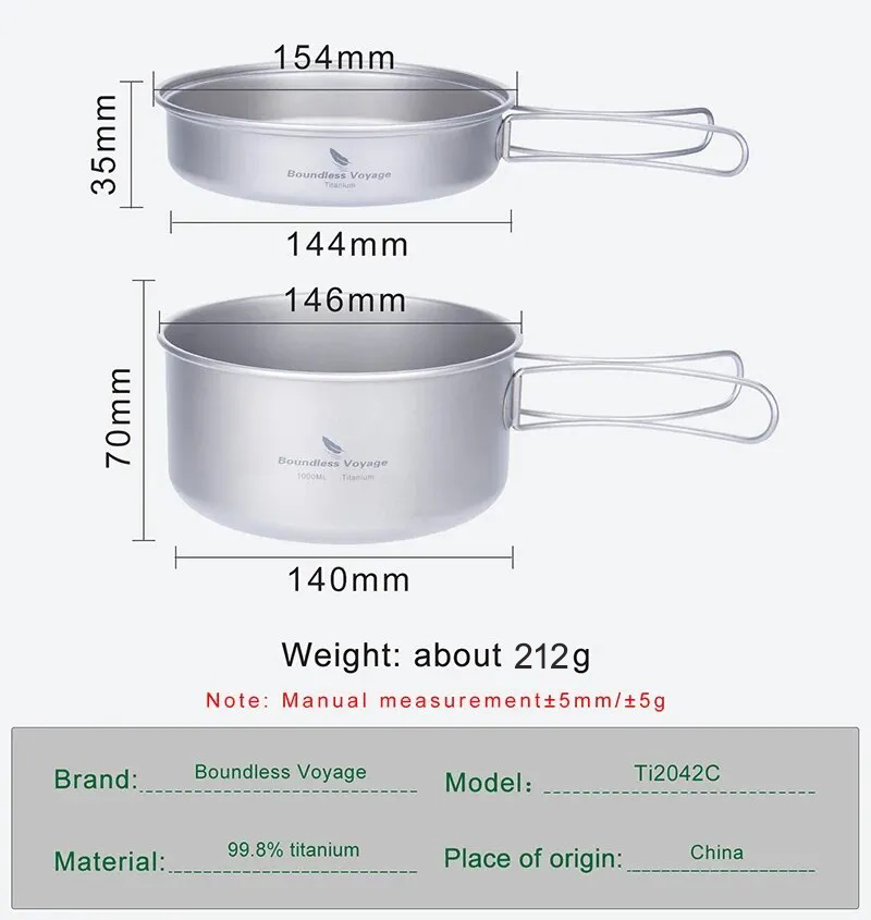 ชุดหม้อไทเทเนียม Voyage ไร้ขอบ - Camping Cooking Set For 4 บทวิจารณ์และราคา
