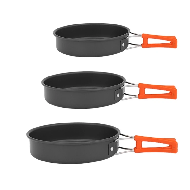 กระทะแบบพกพากระทะนอนสติ๊กแบบกะ - Camping Cooking Pan Set บทวิจารณ์และราคา