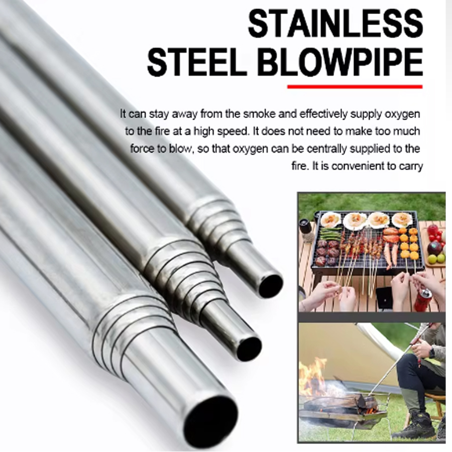 สแตนเลส Blowpipe Pocket Bellow - Camping Hiking Cooking บทวิจารณ์และราคา