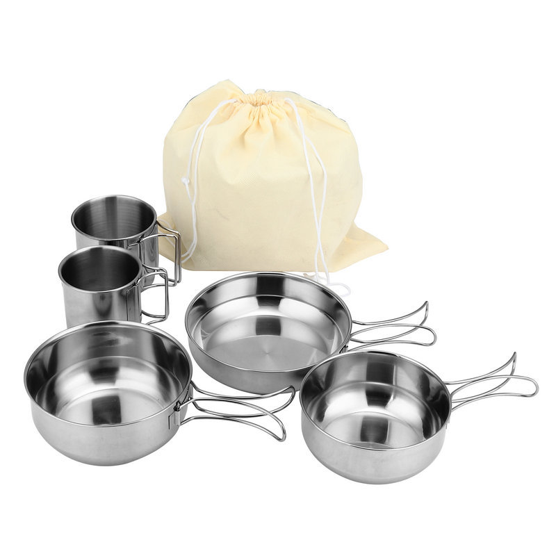 ชุดหม้อและกระทะพับได้ 5 ชิ้น อ - Camping Cooking Box Set บทวิจารณ์และราคา