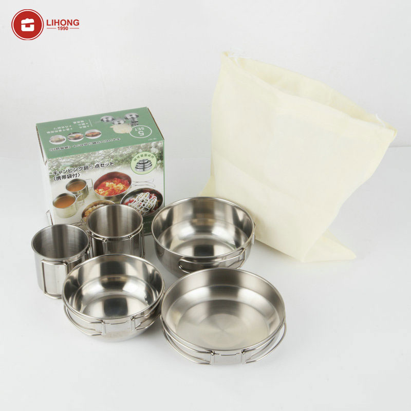 ชุดหม้อและกระทะพับได้ 5 ชิ้น อ - Camping Cooking Box Set บทวิจารณ์และราคา