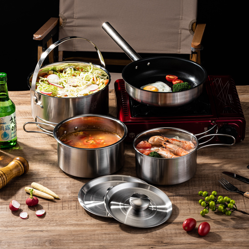 ชุดเครื่องครัวพกพาสำหรับตั้งแค - Camping Cooking Set For 4 บทวิจารณ์และราคา