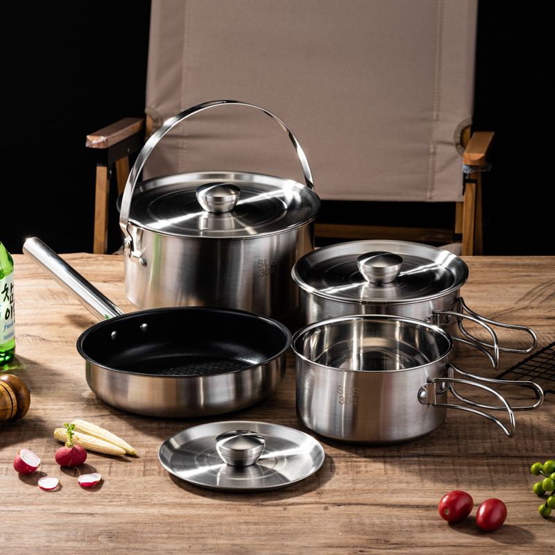 ชุดเครื่องครัวพกพาสำหรับตั้งแค - Camping Cooking Set For 4 บทวิจารณ์และราคา