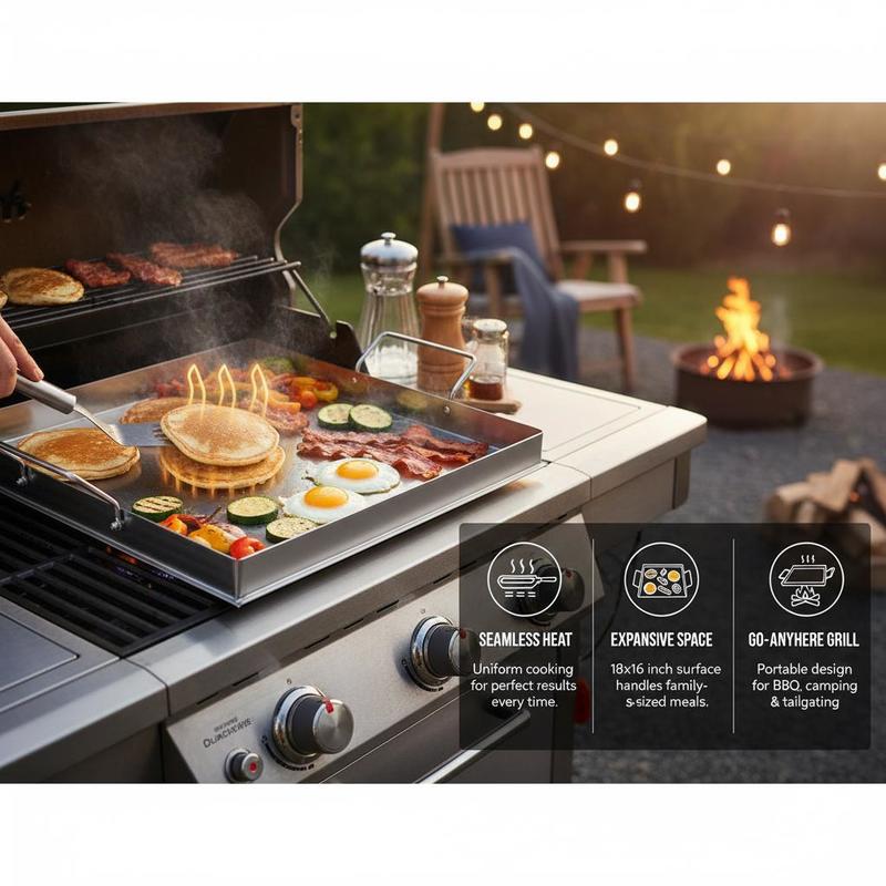 เตาปิ้งย่างแบบแบนขนาด 18x16 นิ - Camping Cooking Top บทวิจารณ์และราคา