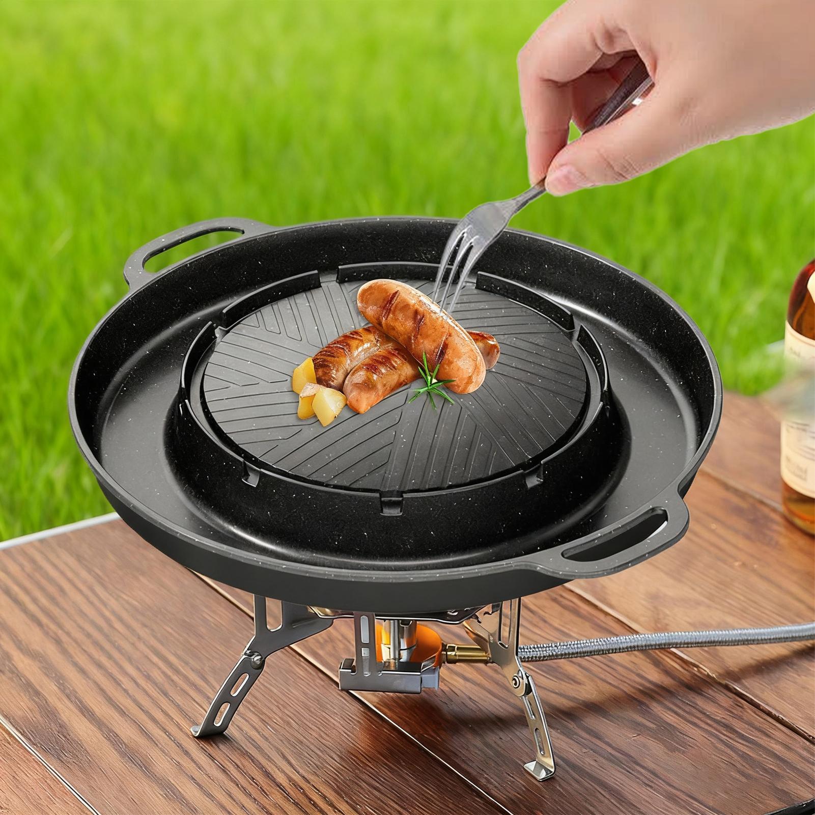 เตาย่างและกระทะร้อน 2-in-1 สำห - Camping Cooking Top บทวิจารณ์และราคา