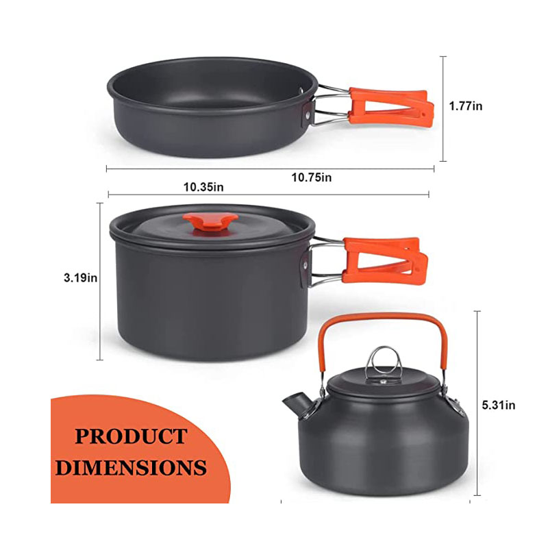 Set Alat masak อลูมิเนียมตั้งแ - Camping Cooking Set For 4 บทวิจารณ์และราคา