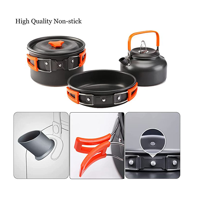 Set Alat masak อลูมิเนียมตั้งแ - Camping Cooking Set For 4 บทวิจารณ์และราคา