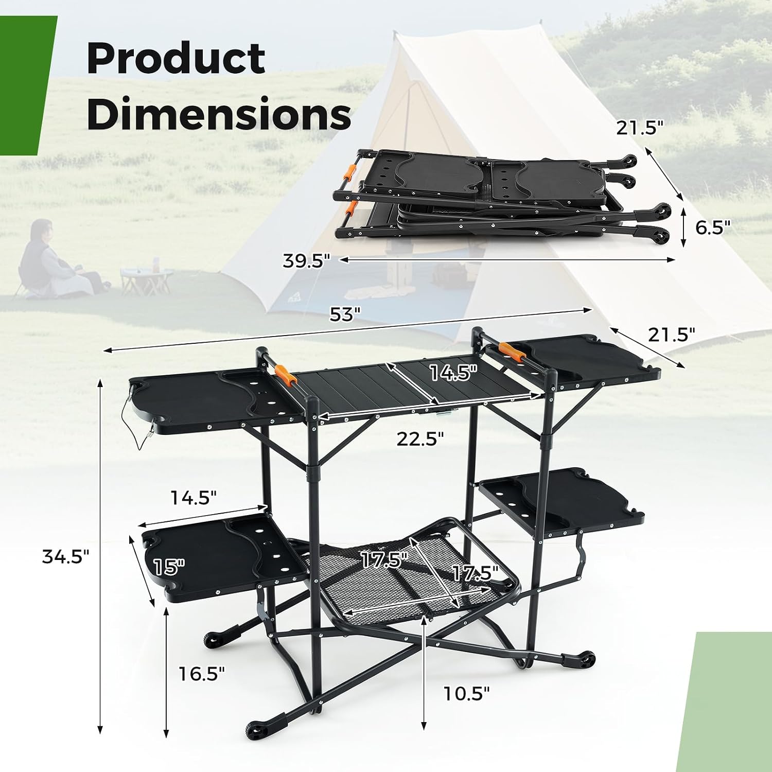 โต๊ะทำอาหารพับได้แบบพกพาสำหรับ - Camping Cooking Top บทวิจารณ์และราคา
