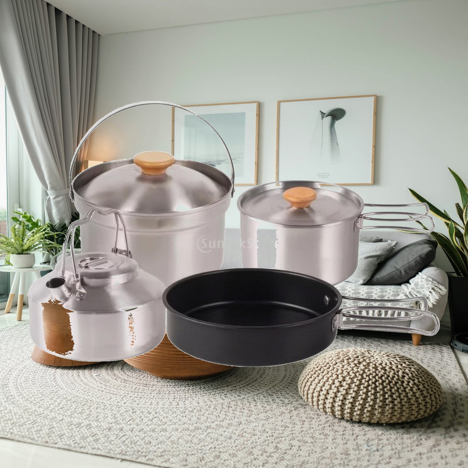 ชุดเครื่องครัวแคมป์ปิ้งสแตนเลส - Nesting Camping Cooking Set บทวิจารณ์และราคา