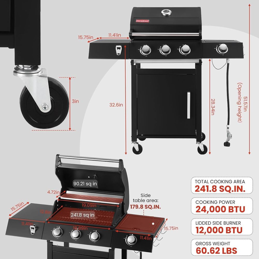 เตาย่างแก๊สโพรเพน 3 หัวเตา พร้ - Camping Cooking Top บทวิจารณ์และราคา