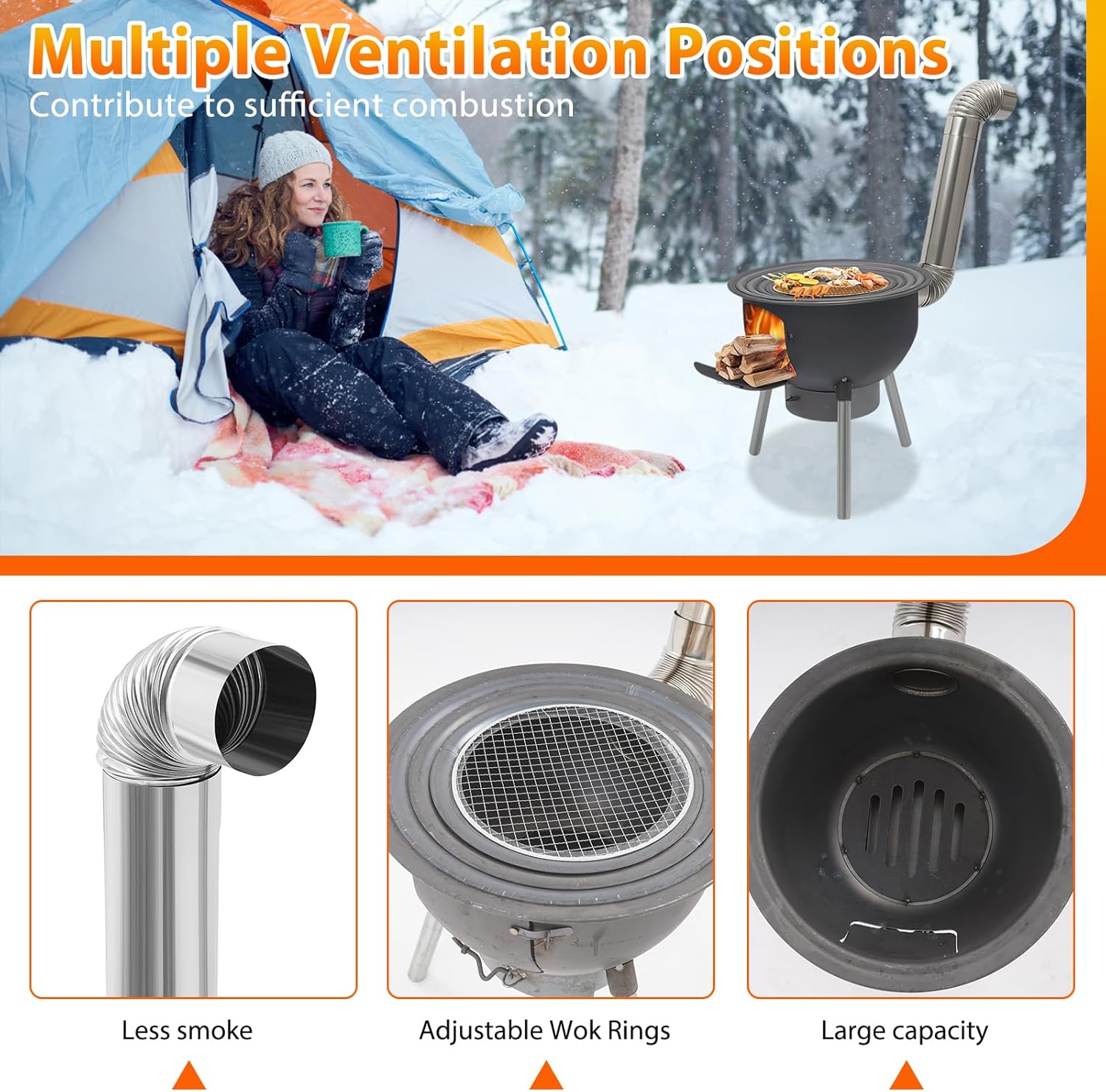 เตาเผาไม้แบบพกพาสำหรับตั้งแคมป - Camping Hiking Cooking บทวิจารณ์และราคา