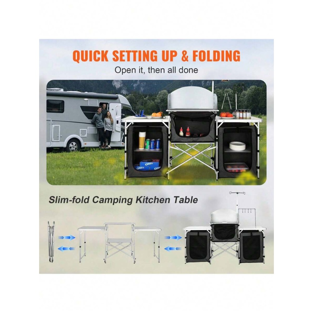 โต๊ะครัวพับได้สำหรับตั้งแคมป์พ - Camping Cooking Must Haves บทวิจารณ์และราคา