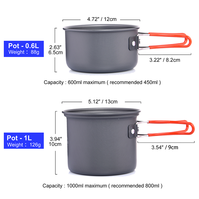 Set Alat masak ตั้งแคมป์แบบกว้ - Camping Cooking Pan Set บทวิจารณ์และราคา