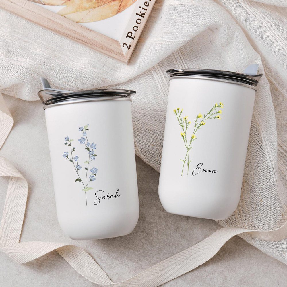 แก้วสแตนเลสลายดอกไม้สีแดงพร้อม - Camping Cooking Mug บทวิจารณ์และราคา