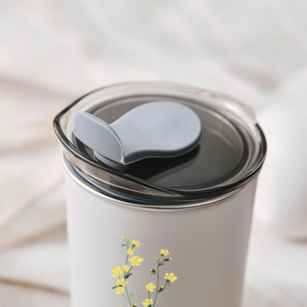 แก้วสแตนเลสลายดอกไม้สีแดงพร้อม - Camping Cooking Mug บทวิจารณ์และราคา