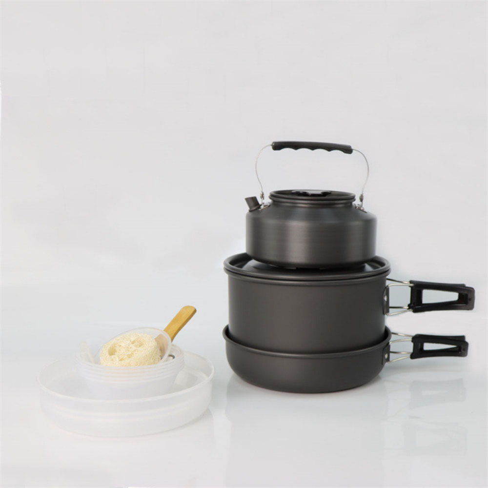 ชุดทำอาหารกลางแจ้งขนาดใหญ่, ชุ - Nesting Camping Cooking Set บทวิจารณ์และราคา