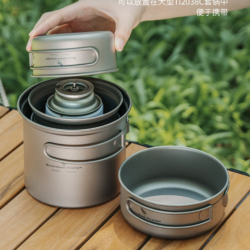 ชุดหม้อต้มและกระทะทอดไทเทเนียม - Camping Cooking Pan Set บทวิจารณ์และราคา