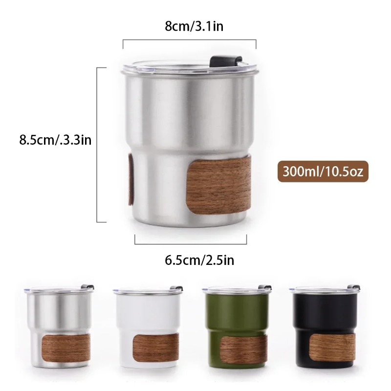 แก้วกาแฟสแตนเลสพร้อมฝาปิดแก้วท - Camping Cooking Mug บทวิจารณ์และราคา