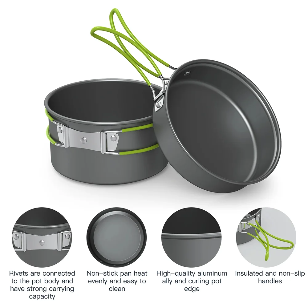 ชุดอุปกรณ์ทำอาหารสำหรับตั้งแคม - Camping Cooking Set For 4 บทวิจารณ์และราคา