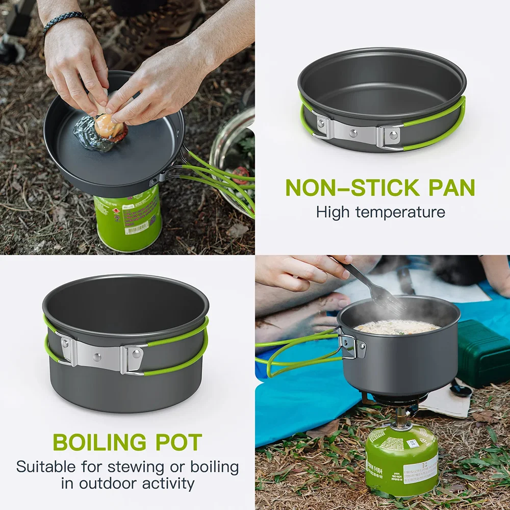 ชุดอุปกรณ์ทำอาหารสำหรับตั้งแคม - Camping Cooking Set For 4 บทวิจารณ์และราคา