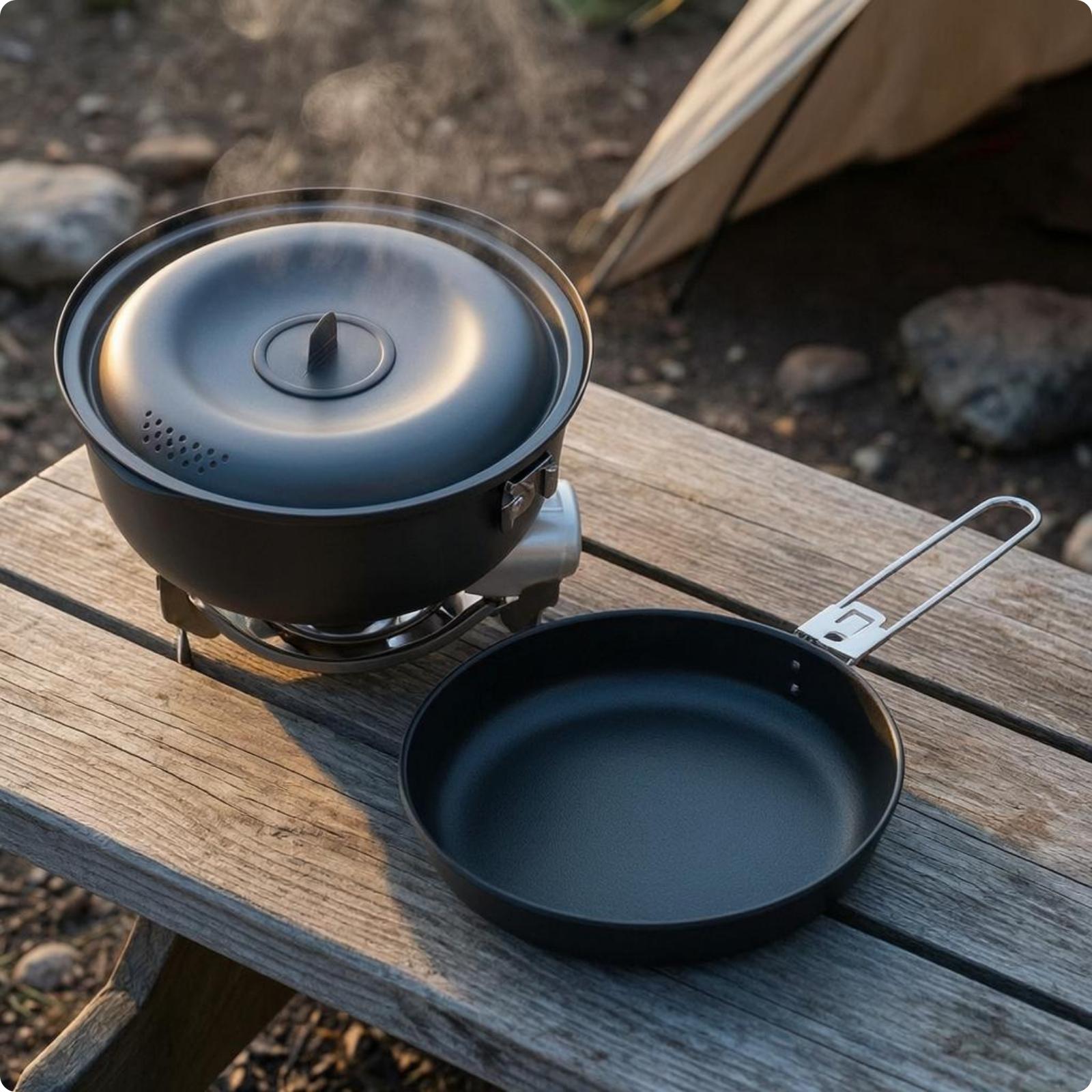 ชุดเครื่องครัวสำหรับทำอาหารกลา - Nesting Camping Cooking Set บทวิจารณ์และราคา