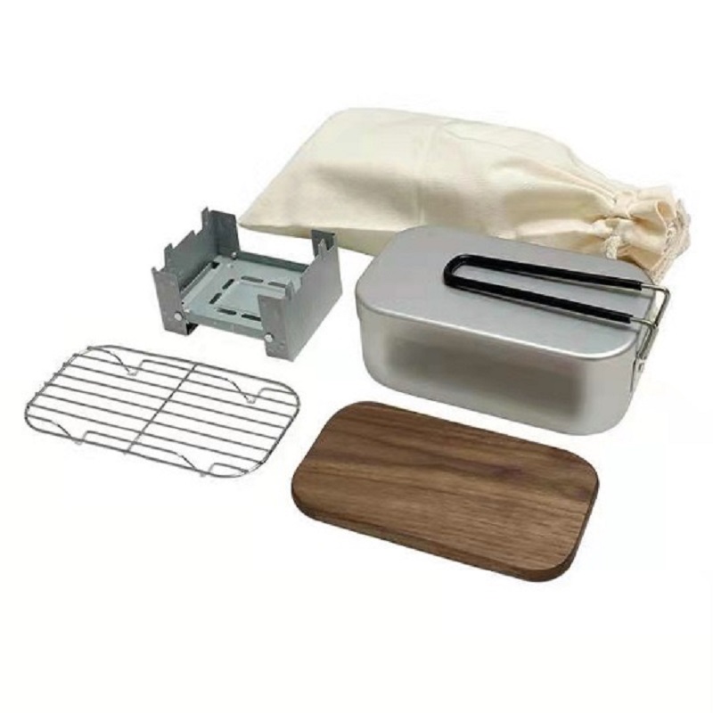 อลูมิเนียมกลางแจ้ง Mess Kit, ช - Camping Cooking Box Set บทวิจารณ์และราคา