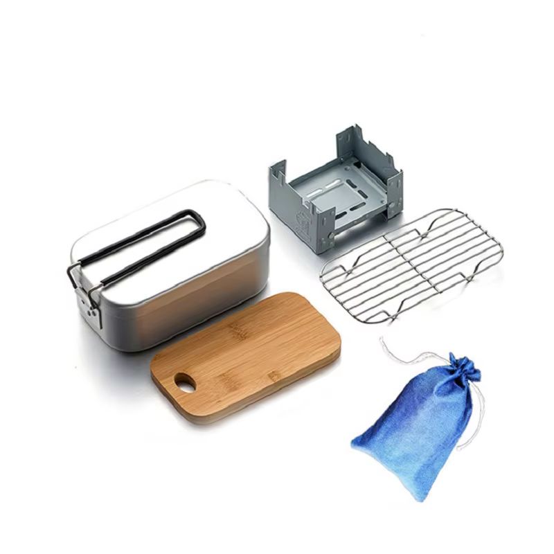 อลูมิเนียมกลางแจ้ง Mess Kit, ช - Camping Cooking Box Set บทวิจารณ์และราคา