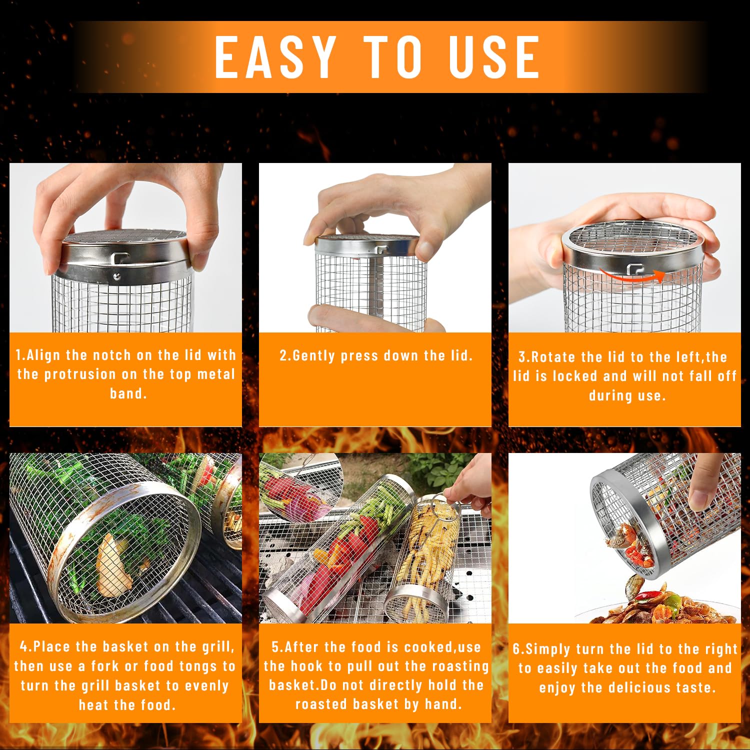2 ชิ้น Rolling ย่างตะกร้าสําหร - Camping Cooking Recipes บทวิจารณ์และราคา