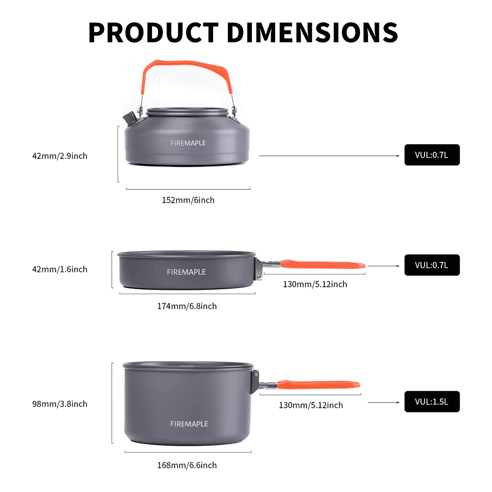 เมเปิลไฟปิกนิกหม้อกระทะชุดกลาง - Camping Cooking Box Set บทวิจารณ์และราคา