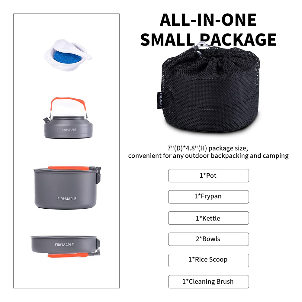 เมเปิลไฟปิกนิกหม้อกระทะชุดกลาง - Camping Cooking Box Set บทวิจารณ์และราคา