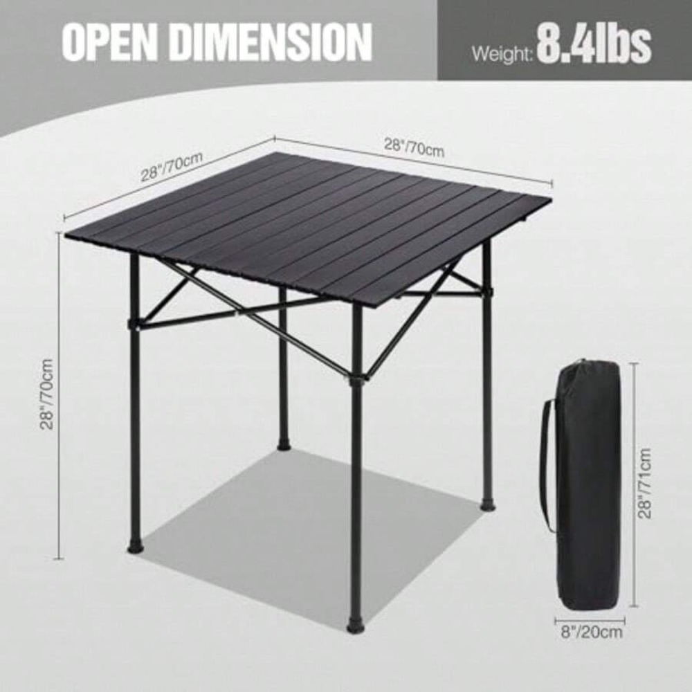 โต๊ะตั้งแคมป์แบบพับได้ สีดำ ทร - Camping Cooking Requirements บทวิจารณ์และราคา