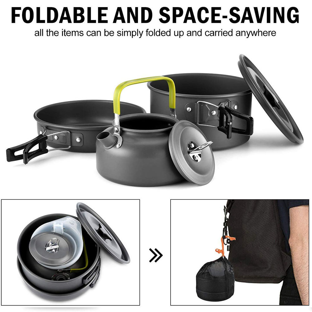 ชุดเครื่องครัวสำหรับตั้งแคมป์ก - Camping Cooking Set For 4 บทวิจารณ์และราคา