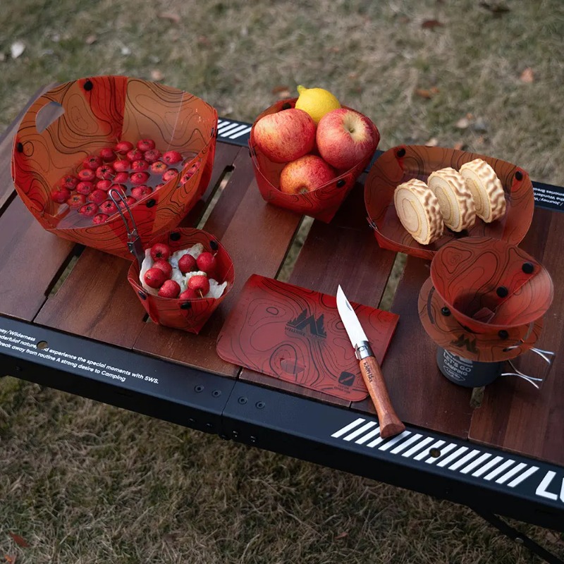 พับบนโต๊ะอาหารแบบพกพาชามจานชาม - Camping Cooking Recipes บทวิจารณ์และราคา