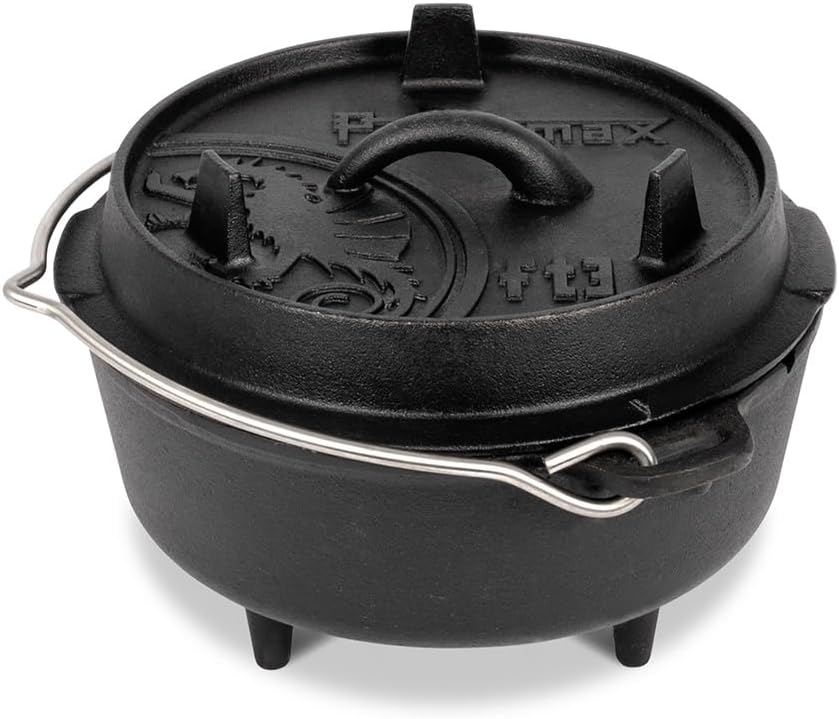 หม้อเหล็กหล่อเคลือบผิวพร้อมขา  - Campfire Cooking บทวิจารณ์และราคา